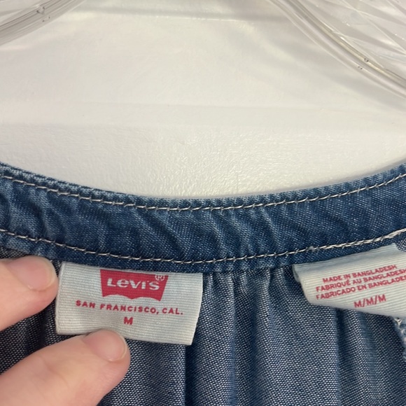 EUC Levi's Denim Blue 3/4 Sleeve Dress - Picture 2 of 8